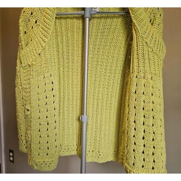 Vintage RICO Hand Knits Cardigan Tank 2 Piece Cotton Sweater Set 1980s Green M - Picture 4 of 8